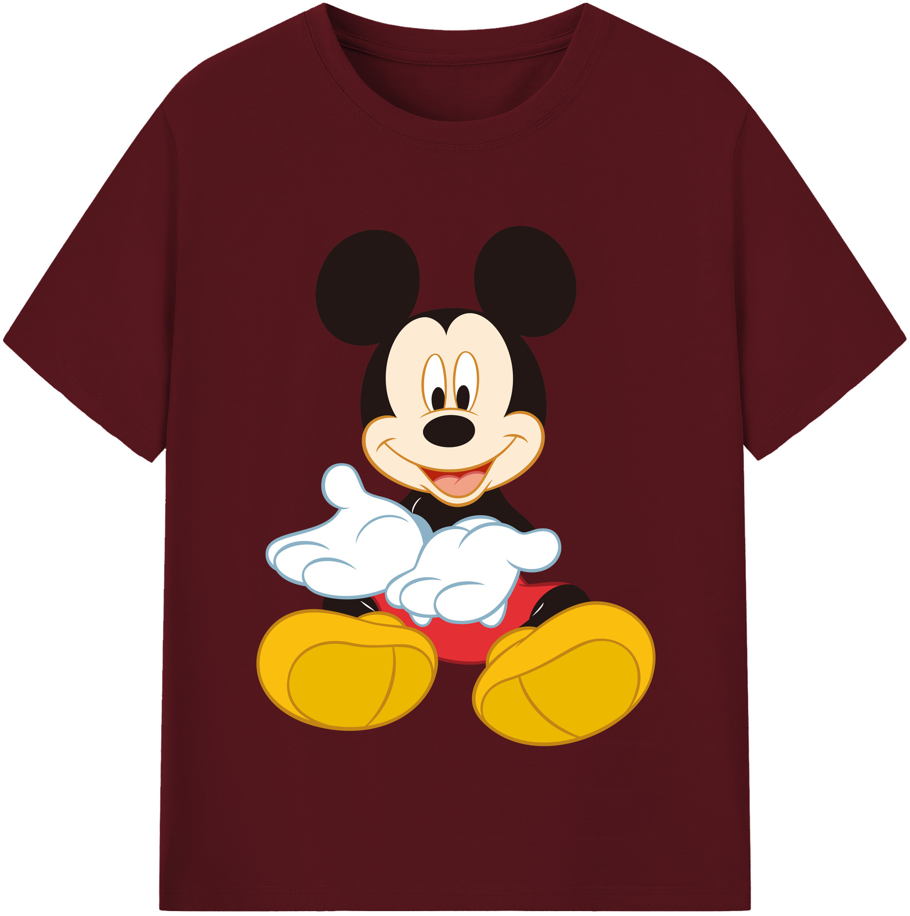 （画像用） ミッキーマウス Mickey Mouse 綿100％半袖Tシャツ（フロントプリント）